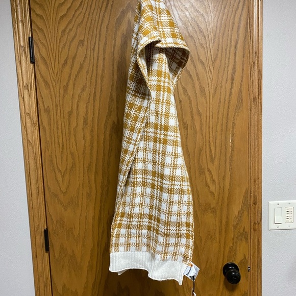 Timberland Tan Cream Plaid Knit Acrylic Scarf - New With Tags, Men's - 63”x9.5” - Picture 1 of 6